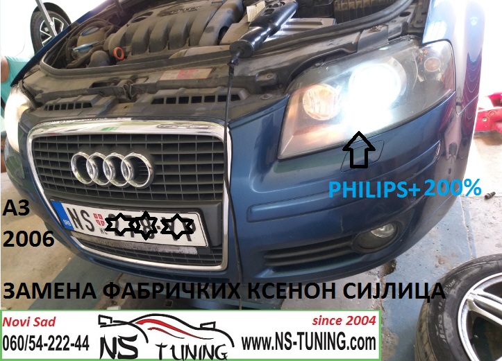 audi a3 2005  8p xenon far sijalica d1s philips zamena ugradnja trafo novi sad tuning
